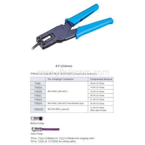 RG-59(4C)/RG-6(5C) Tools Coaxial F Connector Crimper